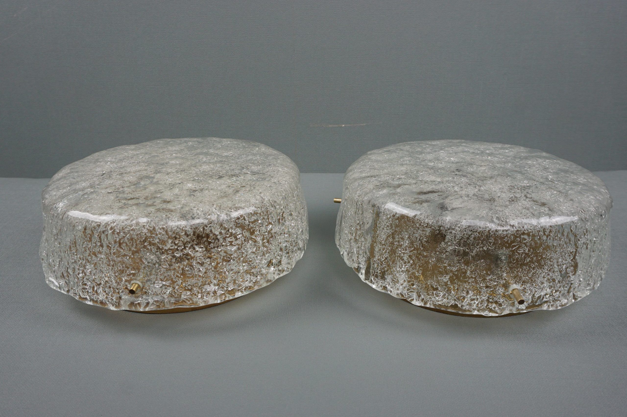 Set of two ceiling lamps with glazed glass by Kaiser Leuchten