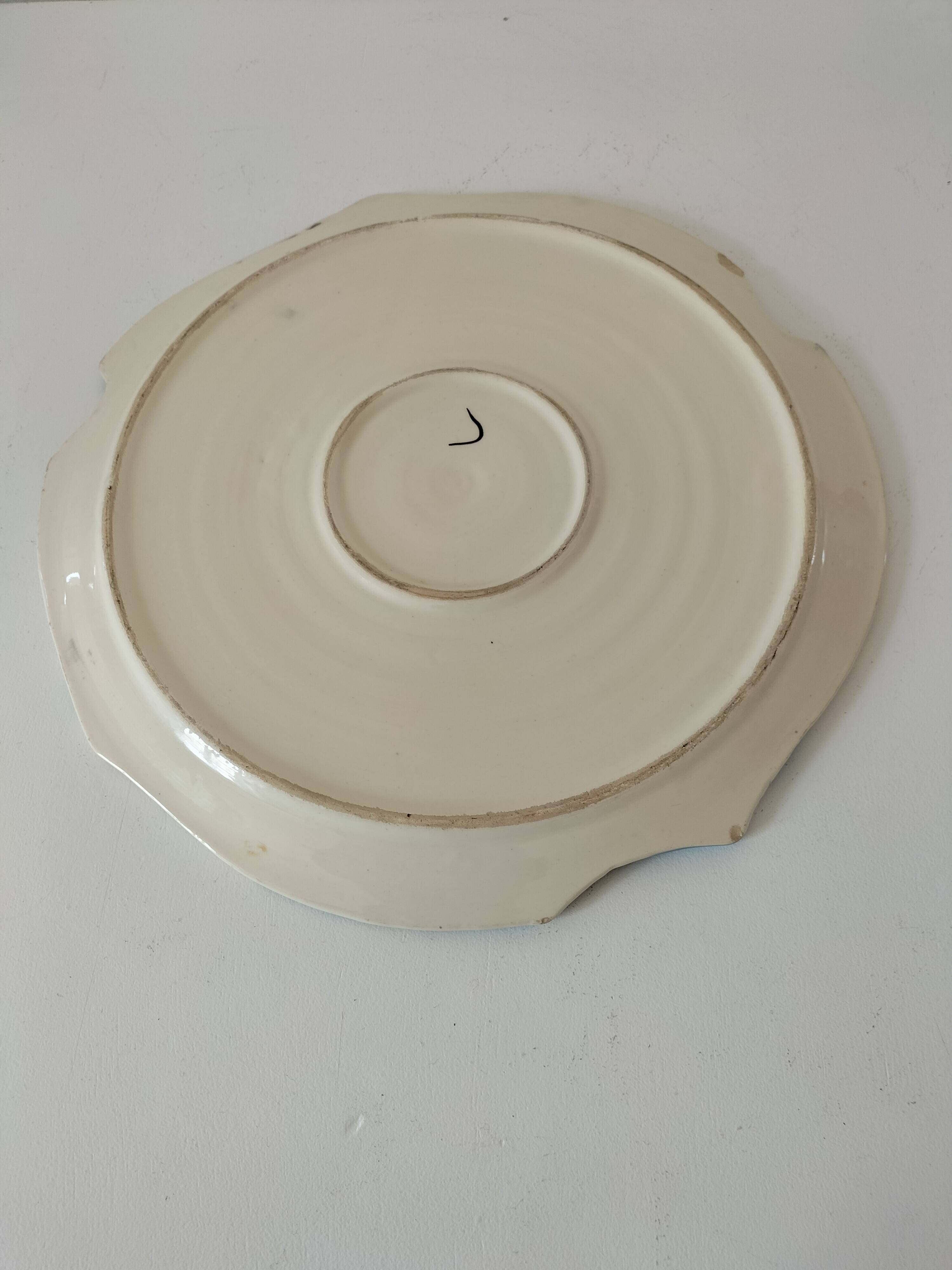 Glazed earthenware dish in the style of Bresse pottery