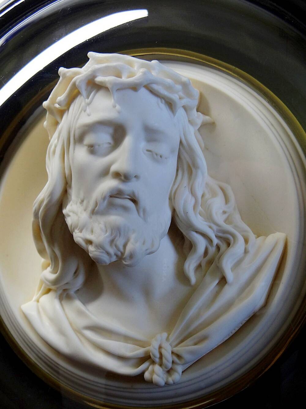 Religious wall medallion, old 19th century napoleon III style