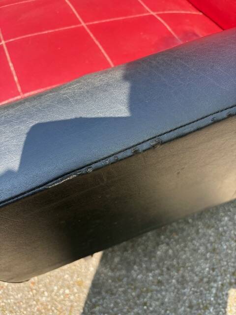 pair of old skai compass leg armchairs / vintage