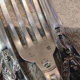 12 silver-plated metal table forks by Ravinet & Cie, Empire 81.