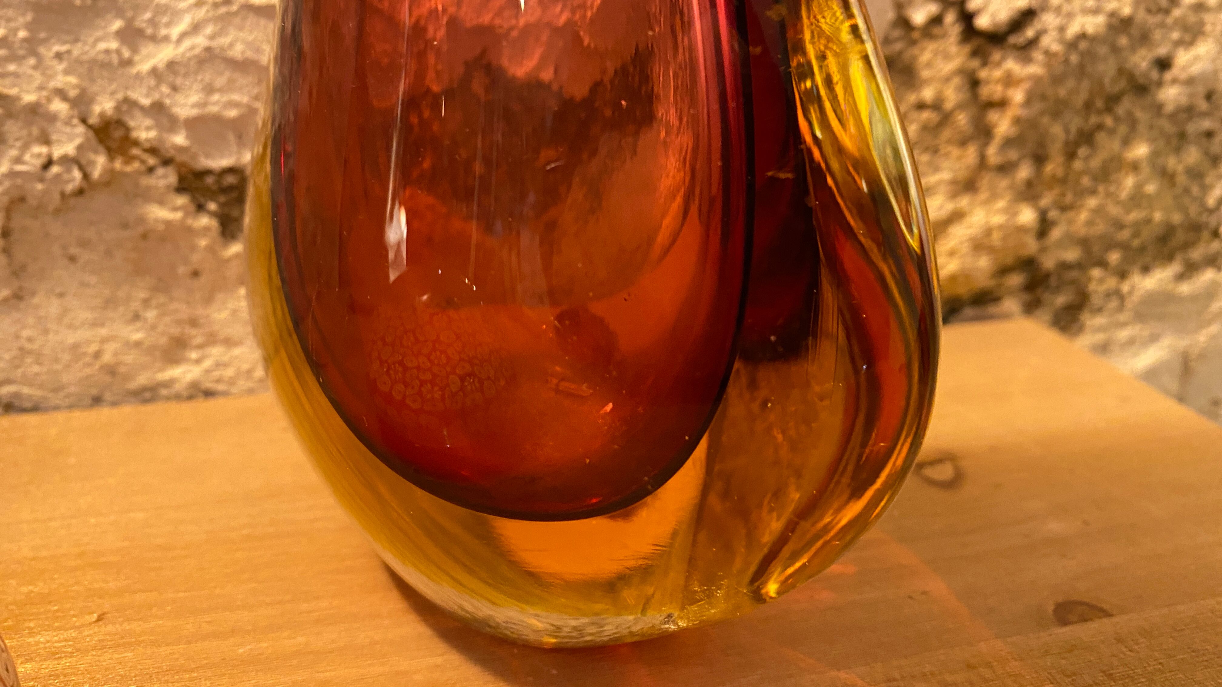 Vintage Murano sommerso vase