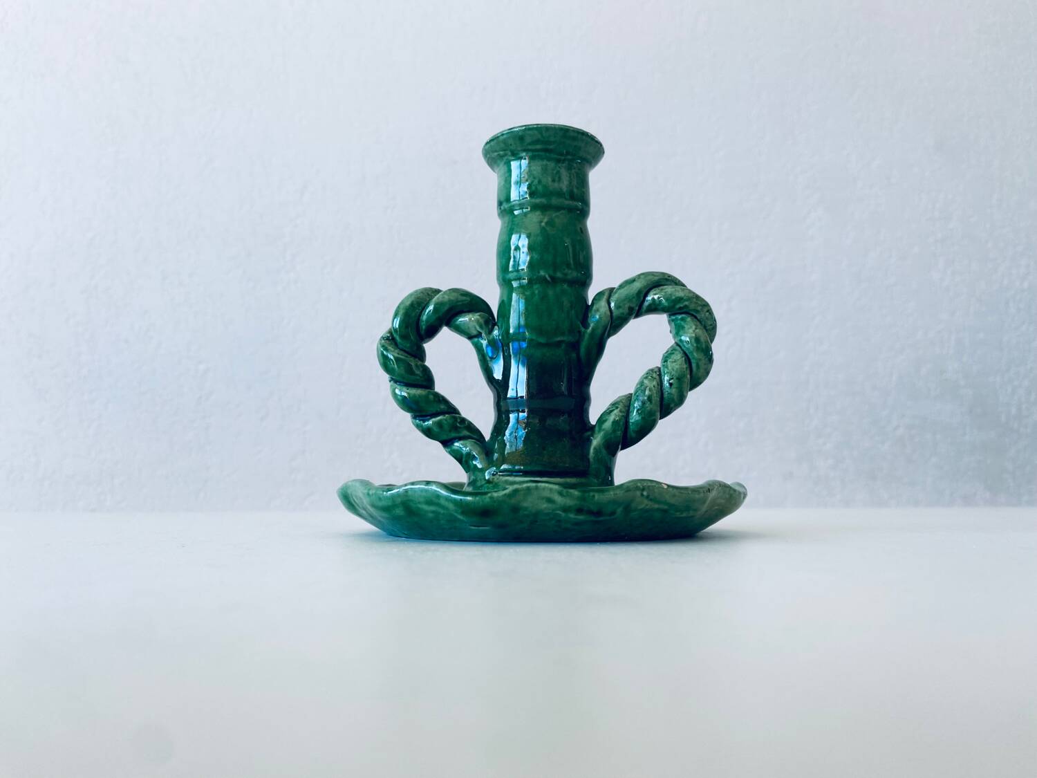 Bougeoir vert Vallauris