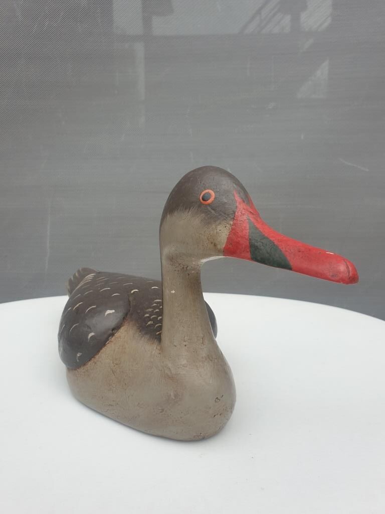 Canard à bec rouge bois peint