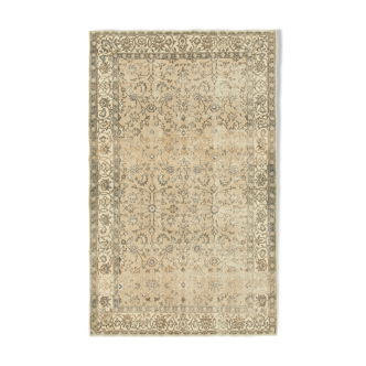 Handmade contemporary oriental beige carpet 155 cm x 257 cm