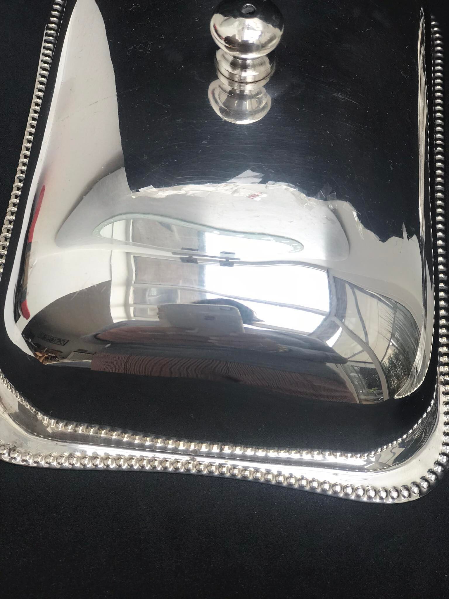 English silver butter dish