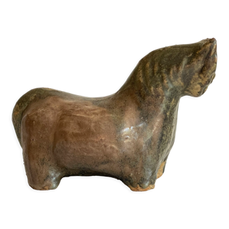 Zoomorphic ceramic paperweight in horse shape