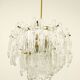 Frosted glass and brass chandelier by Kinkeldey, Germany, 1960s.