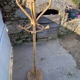 Porte manteau perroquet en rotin vintage 1970