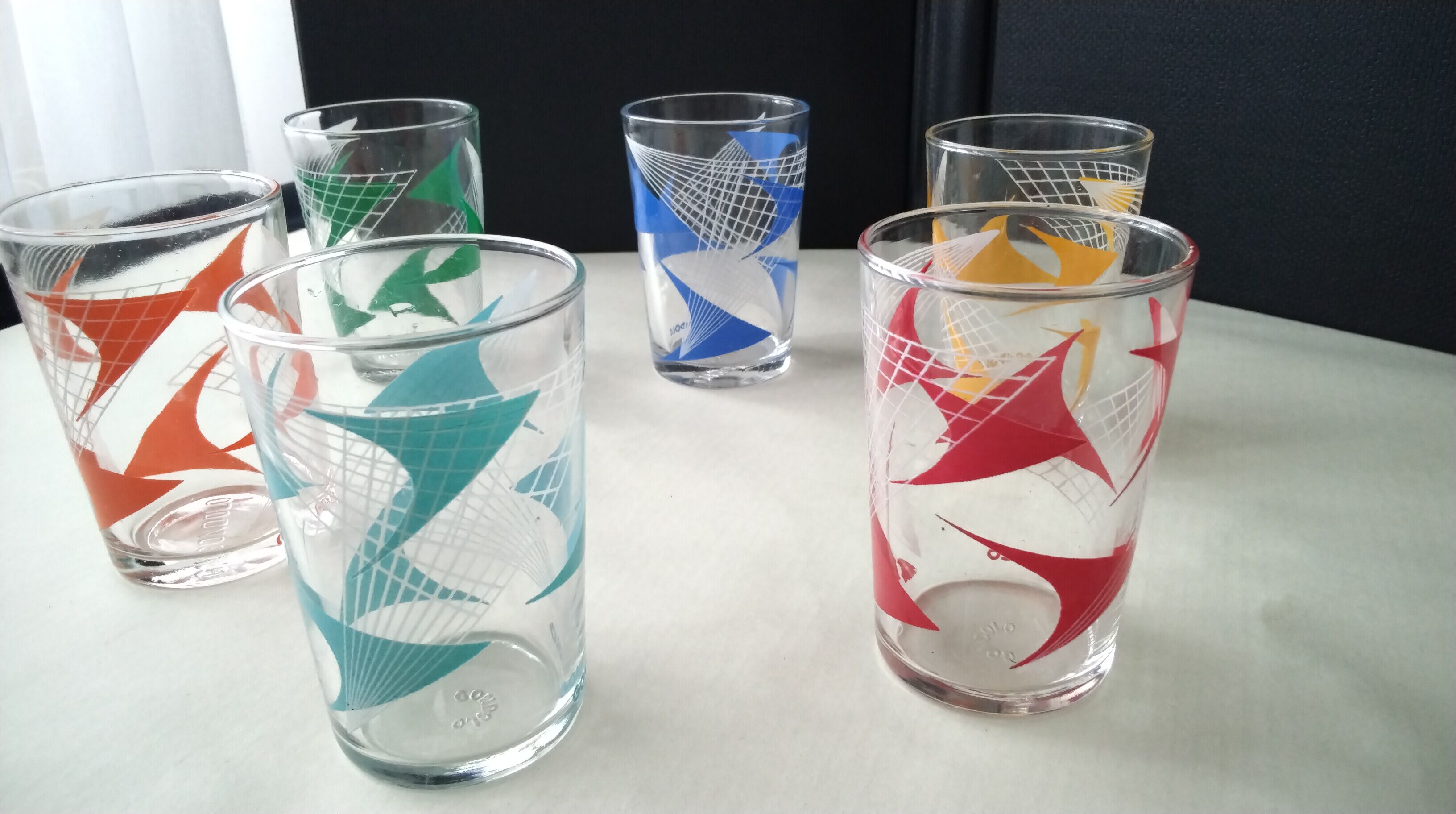Set of 6 advertising glasses "gondolo biscuits" 1960s
