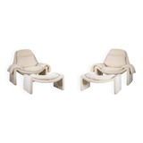 P60 chairs and ottomans by Vittorio Introini for Saporiti, 1960s, set of 4