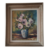 Old Painting 60 x 52 cm Oil on canvas Still life signed