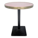 Pink and brass bistro table, Art Deco pyramidal base.