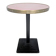 Pink and brass bistro table, Art Deco pyramidal base.
