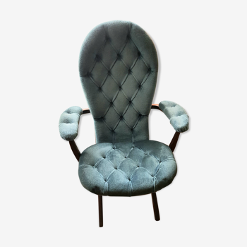 Armchair 4 positions upholstered velvet