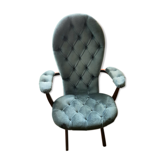 Armchair 4 positions upholstered velvet