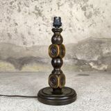 Vintage turned wood table lamp