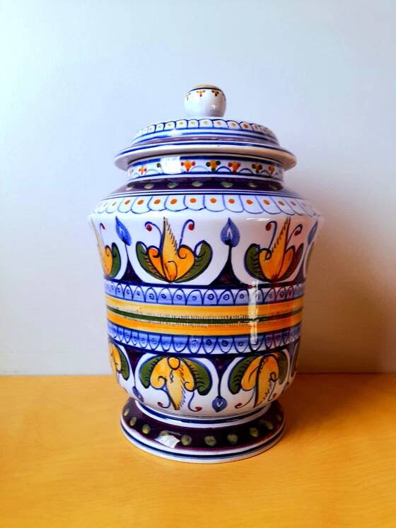 Italian ceramic apothecary jar