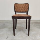Lot de 4 chaises Thonet art déco 1930, tissu et noyer