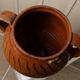 Antique rustic brown terracotta ceramic confit pot with twin handles, 19th-century Italy, farmhouse vase decor