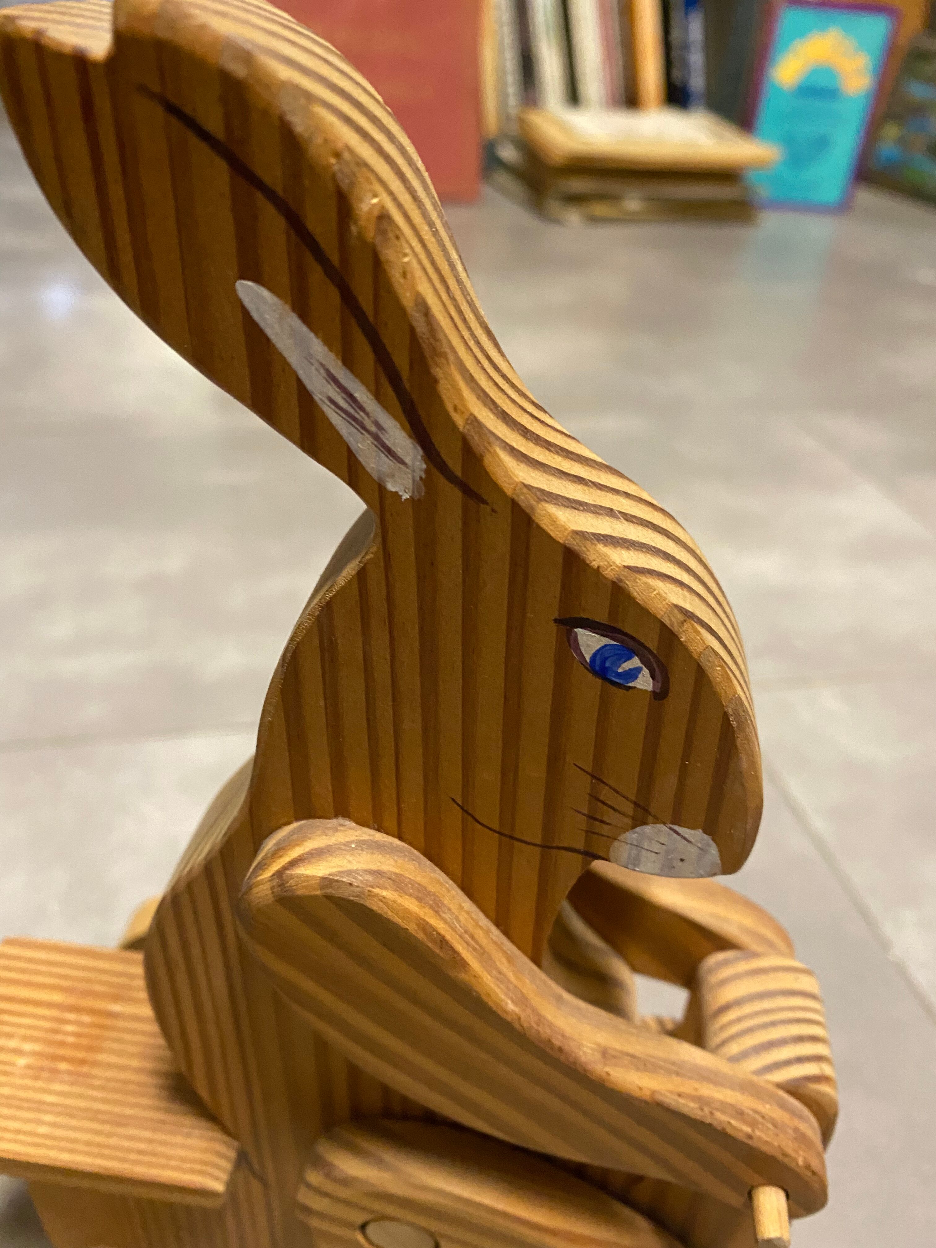 Vintage rabbit wooden toy