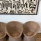 Ensemble salon rotin et osier vintage