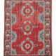 Red Floral Kilim Rug, Moldovian Handmade Wool Flatweave 287x207cm