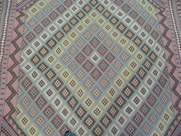 tapis Kilim Rose Tissé À Plat tapis Berbère Tunisien Margoum