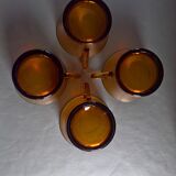 Set of four amber Duralex cups