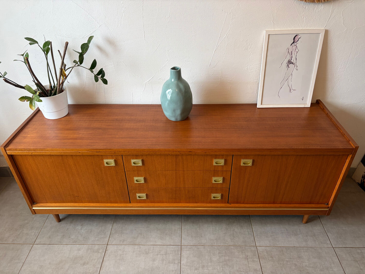 Vintage teak enfilade from the 1960s.
