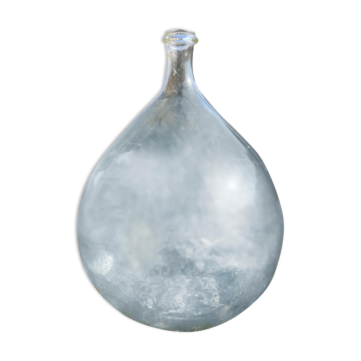 Very fat demijohn transparent