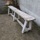 Old bench limed in white
