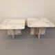 Pair of vintage nesting coffee tables in white marble from the 1970s.