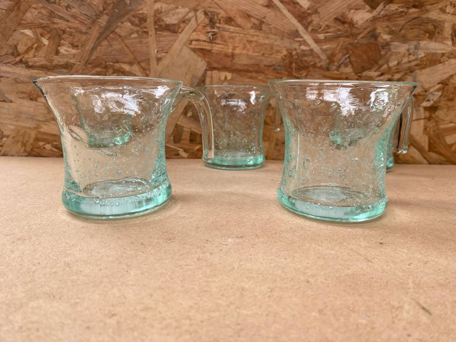 Series 5 old punch sangria glasses médicis vintage bubble blown glass