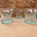Series 5 old punch sangria glasses médicis vintage bubble blown glass