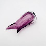 Vase sculptural organique Sommerso Murano couleur améthyste