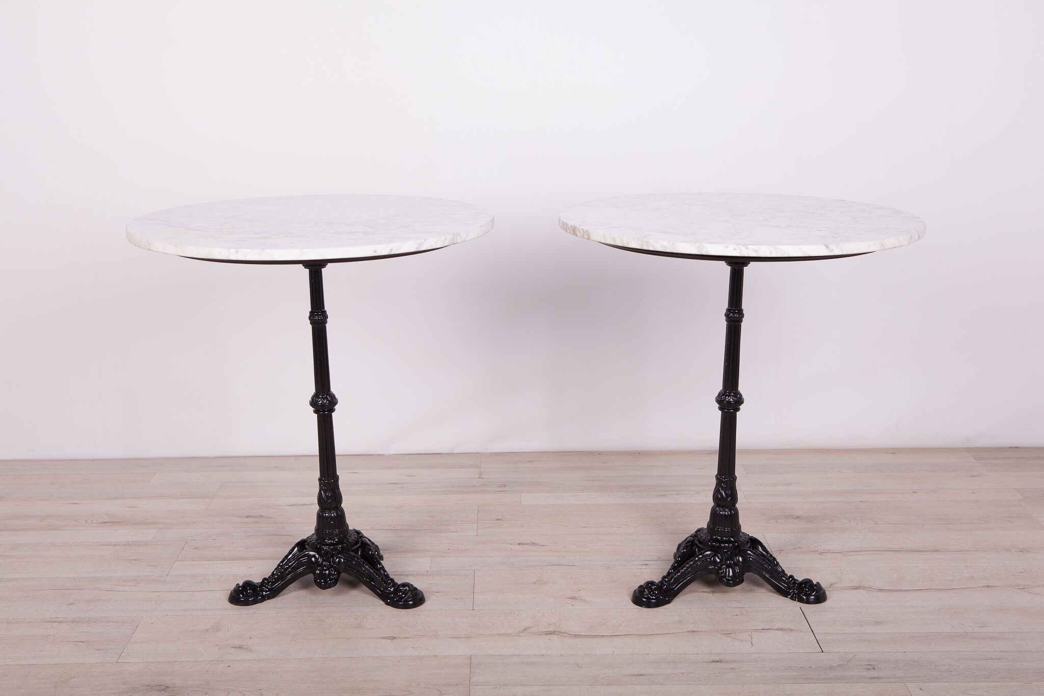 Art nouveu cast iron and marble pedestal table