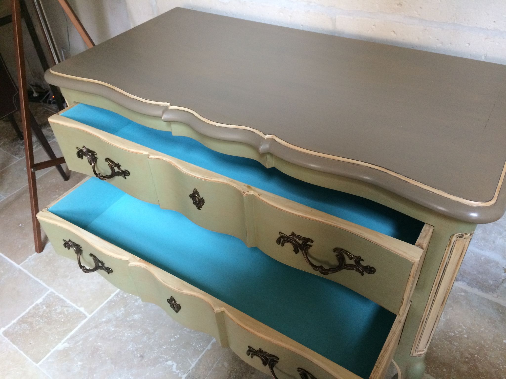 Commode arbalète deux tiroirs