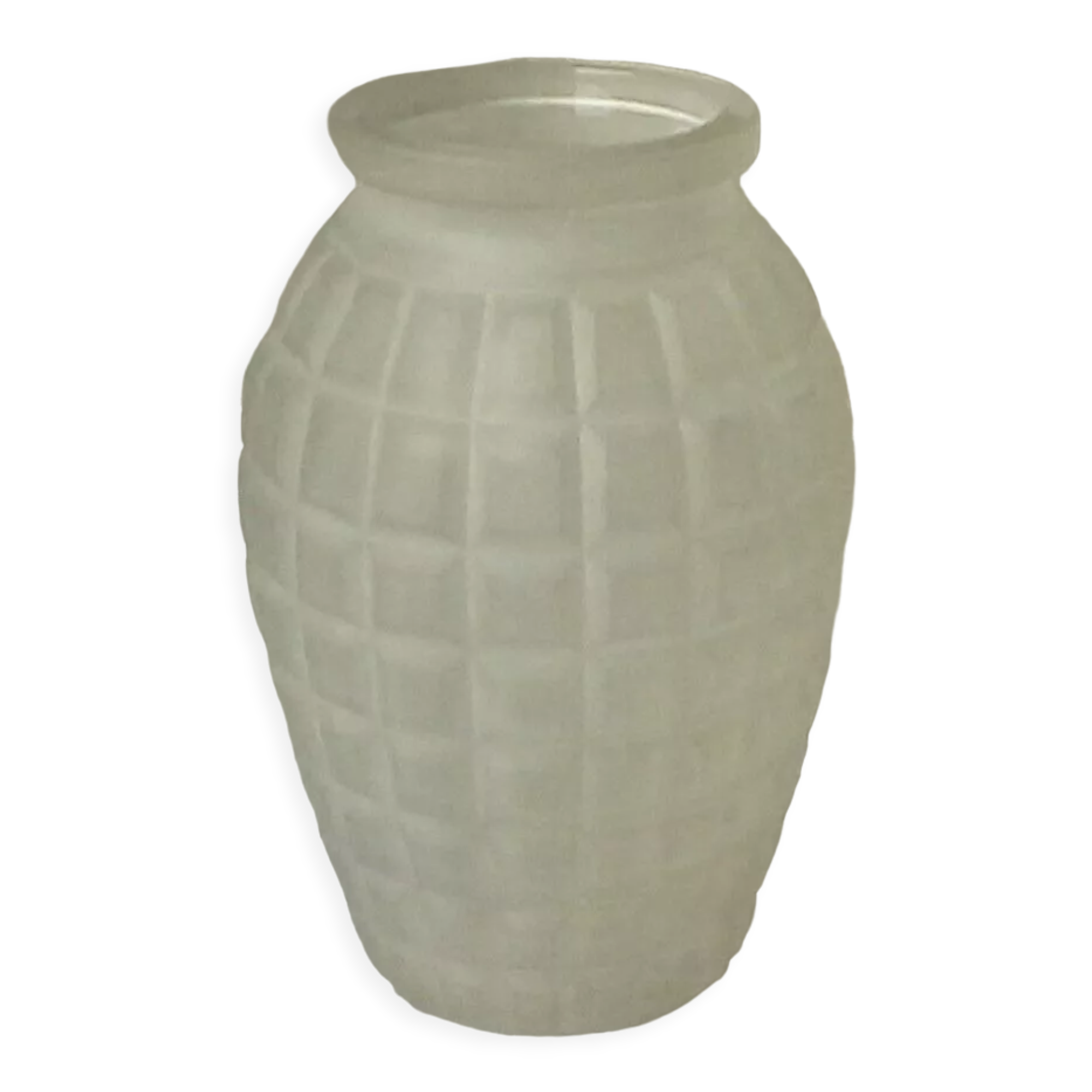 Molded glass vase press art deco period