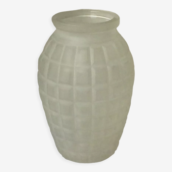 Molded glass vase press art deco period