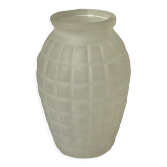 Molded glass vase press art deco period