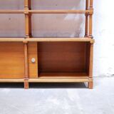 Vintage wooden bookshelf library