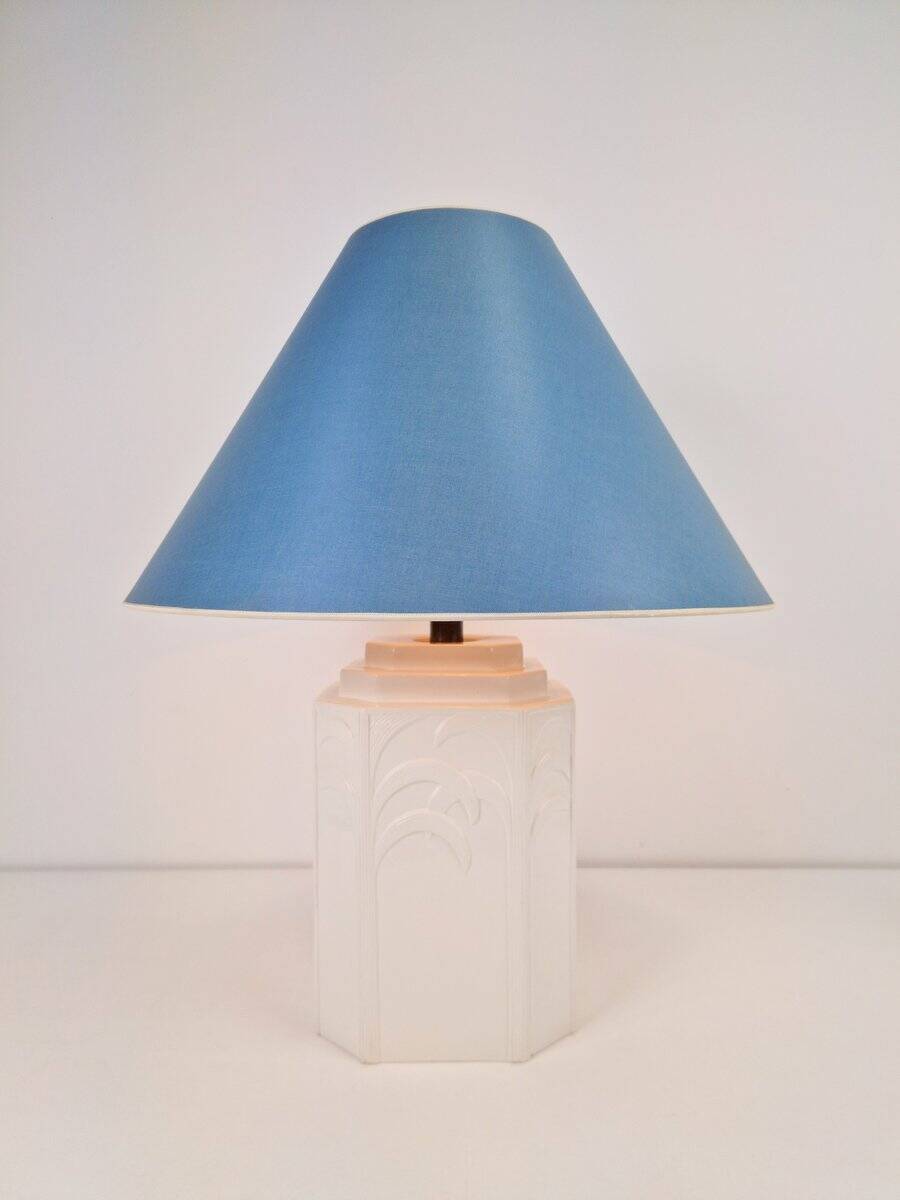 White Ceramic Palm Tree Table Lamp in the style of Serge Roche, 1970s