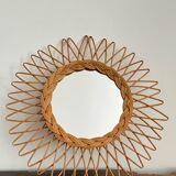 Old rattan mirror
