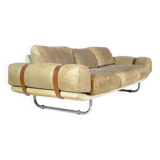Canapé de salon moderne du milieu du siècle en cuir, années 1960