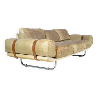 Canapé de salon moderne du milieu du siècle en cuir, années 1960
