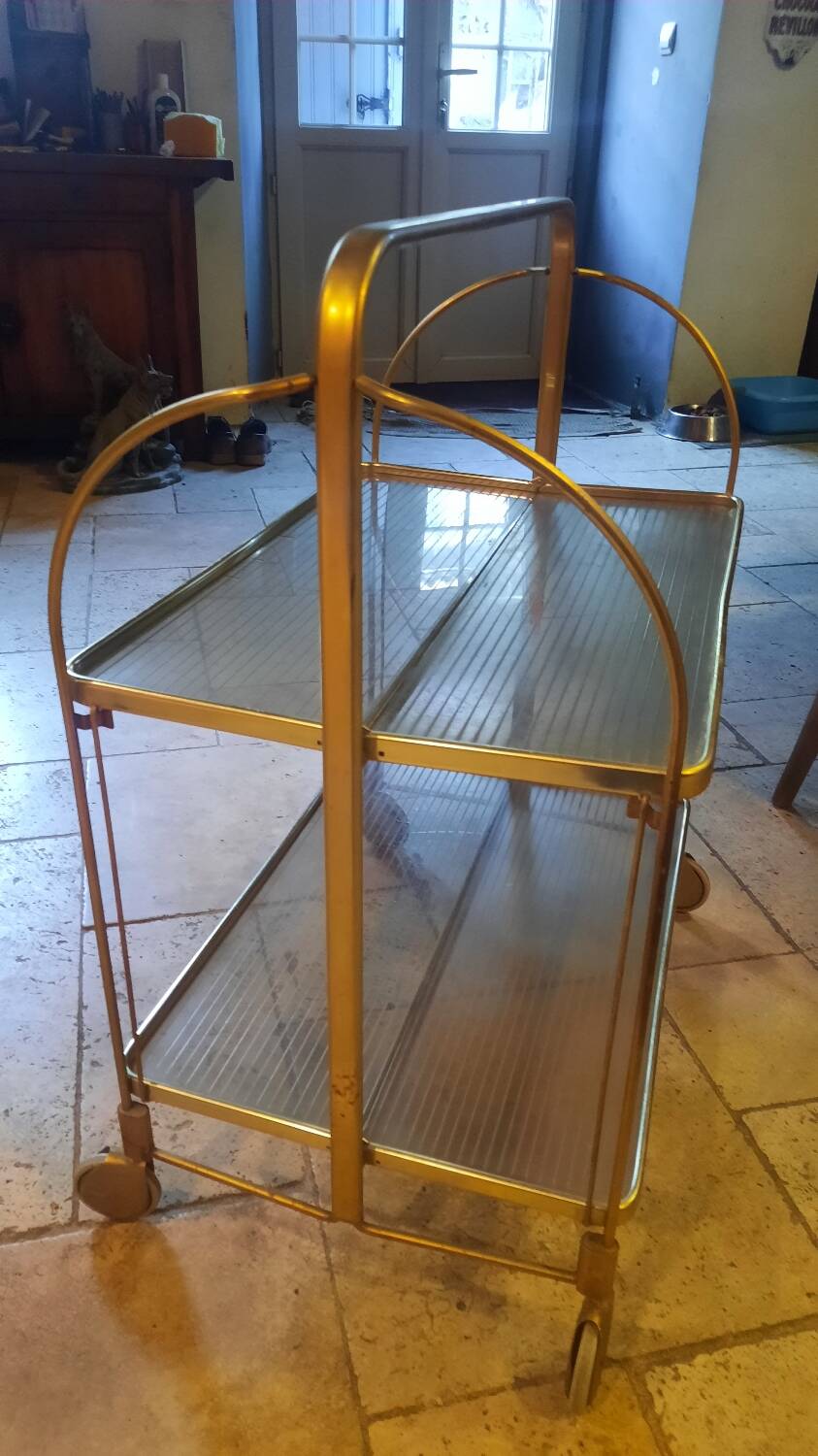 Foldable trolley on wheels