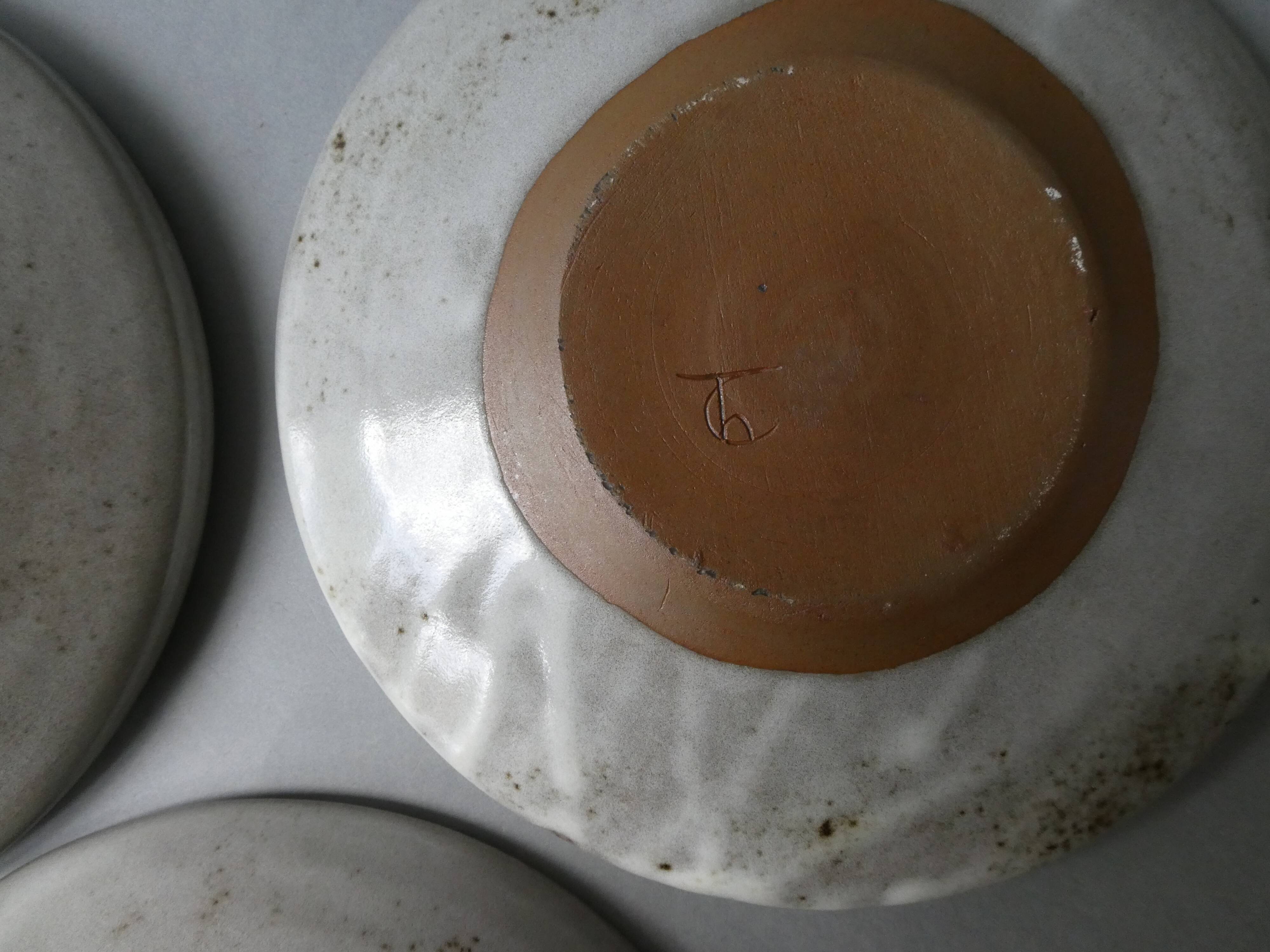 3 plates or small dishes in stoneware Chantal and Thierry Robert