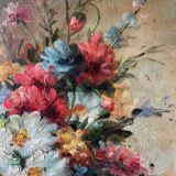 HST painting "Bouquet of wild flowers" signed + frame