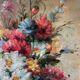 HST painting "Bouquet of wild flowers" signed + frame